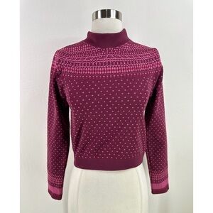 Fabletics Sweater Patterned Long Sleeve Crew Neck Top